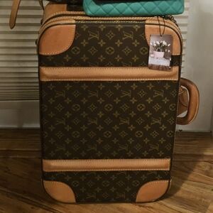 Louis Vuitton Brown Monogram Mini Carry-On with Tan Leather Trim